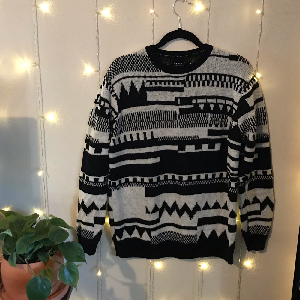 21men Geometric Print Sweater